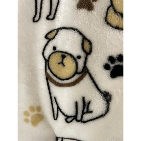 CUTE DOGS 50x70 Plush Throw Blanket Large Paw Print Dalmatian Chocolate Lab Pug - Picture 5 of 7